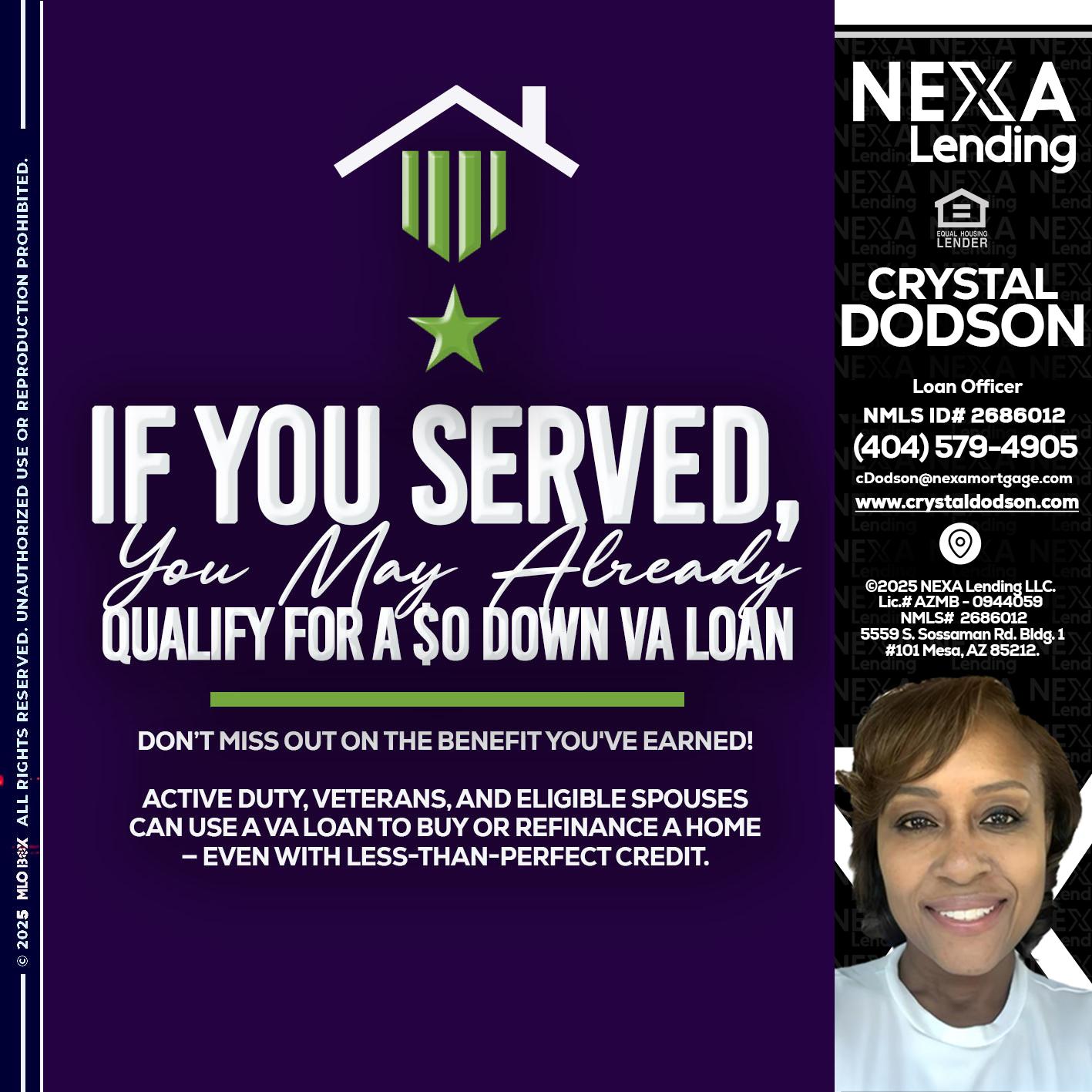 IF YOU SERVED - Crystal Dodson -Loan Officer